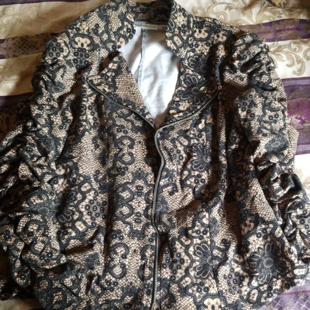 Nude lace printed Jacket